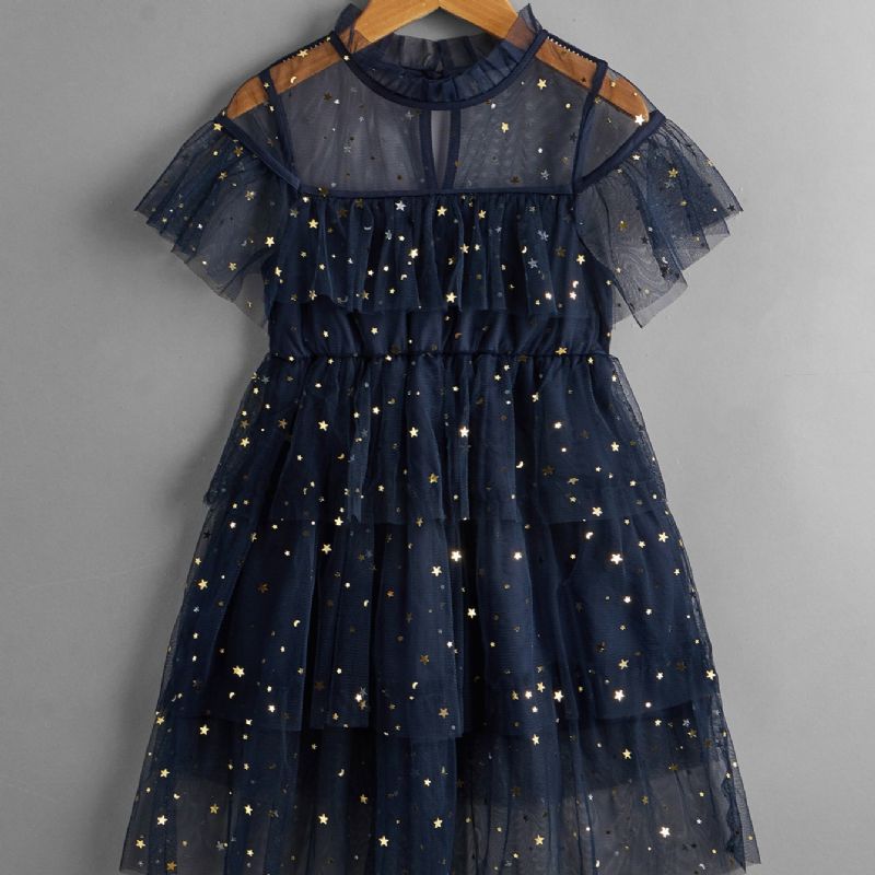 Piger Sparkle Tulle Dress Toddler With Stars First Birthday Photoshoot