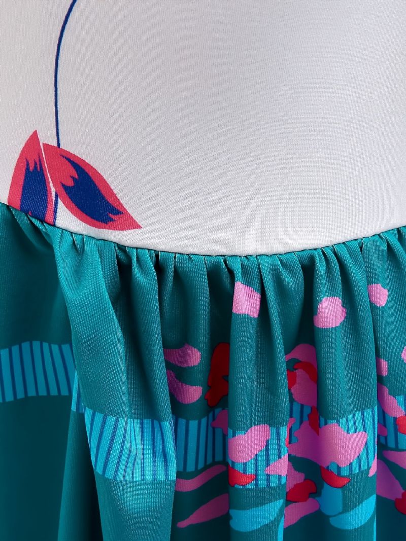 Piger Vintage Creative Cartoon Print Prinsesse Kjole Kostume Til Præstationsfest