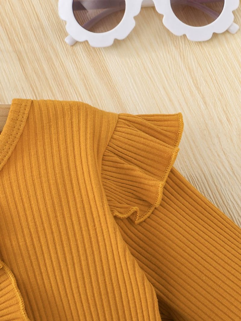 Toddler Baby Piger Blomsterprint Langærmet Kjole Børnetøj