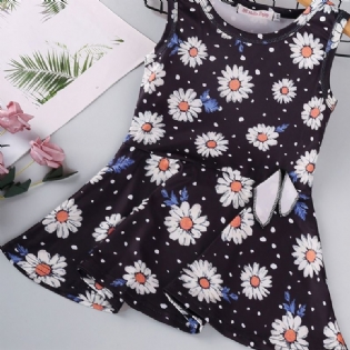 Toddler Piger Ærmeløs Daisy Print Kjole