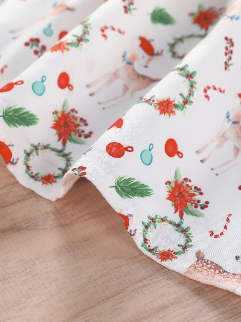 Toddler Piger Christmas Full Print Fawn Sleeveless Flash Dress