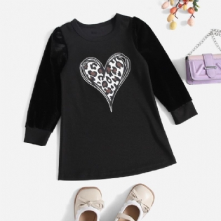 Toddler Piger Heart Printed Sort Kjole