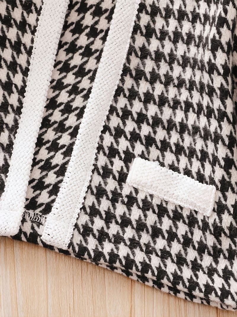 3 Stk Baby Cardigan Houndstooth Langærmet Kjole