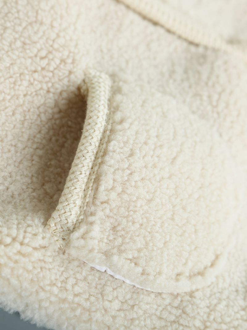 Baby Piger Pocket Fleece Varm Cardigan Vest Bamse Decor Børnetøj