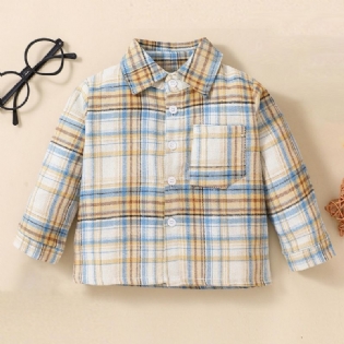 Baby Plaid Skjorte Revers Cardigan