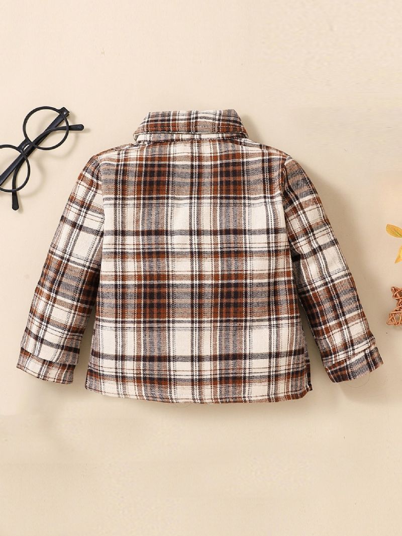 Baby Plaid Skjorte Revers Cardigan