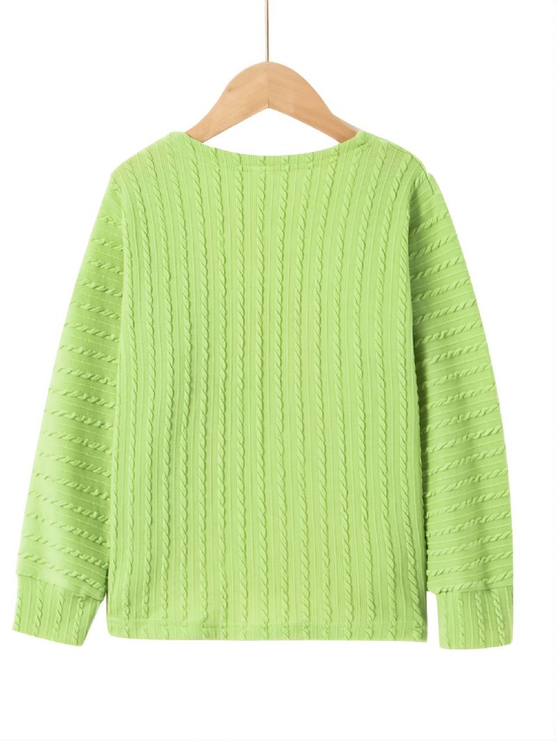 Pigegrøn Twist Strikket Langærmet Cardigan