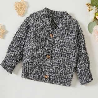 Unisex Baby Strik Cardigan Thicken Termisk Sweater Til Vinter Babytøj