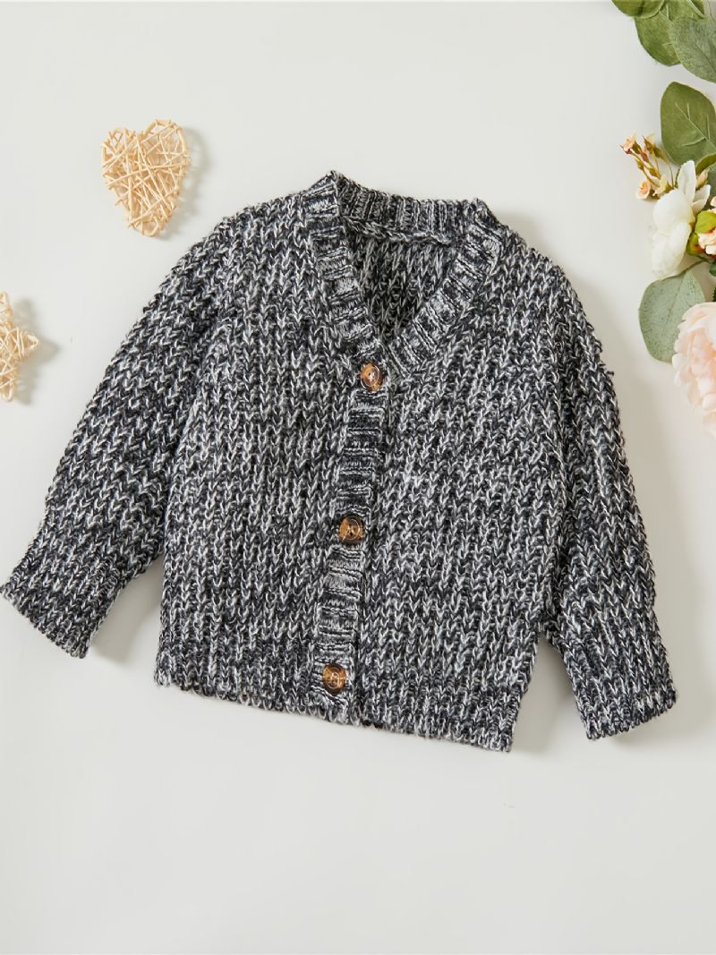 Unisex Baby Strik Cardigan Thicken Termisk Sweater Til Vinter Babytøj