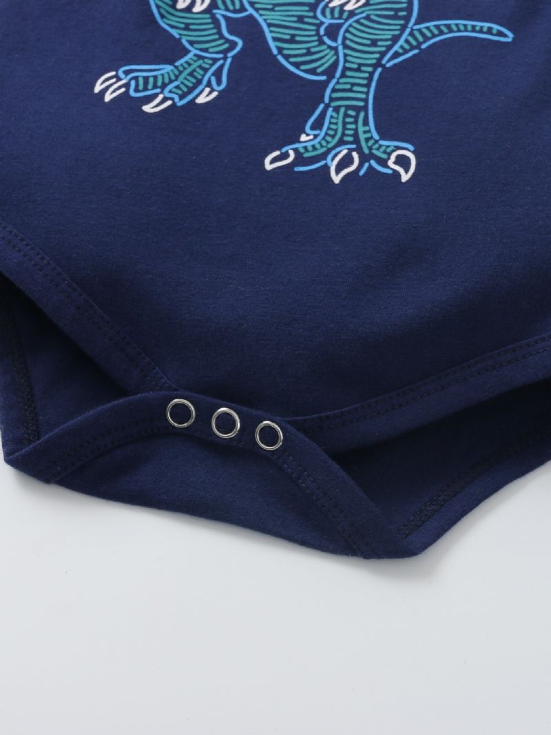 2 Stk Baby Drenge Dinosaur Print Mønster Tre-dimensionel Form Bukser Suit