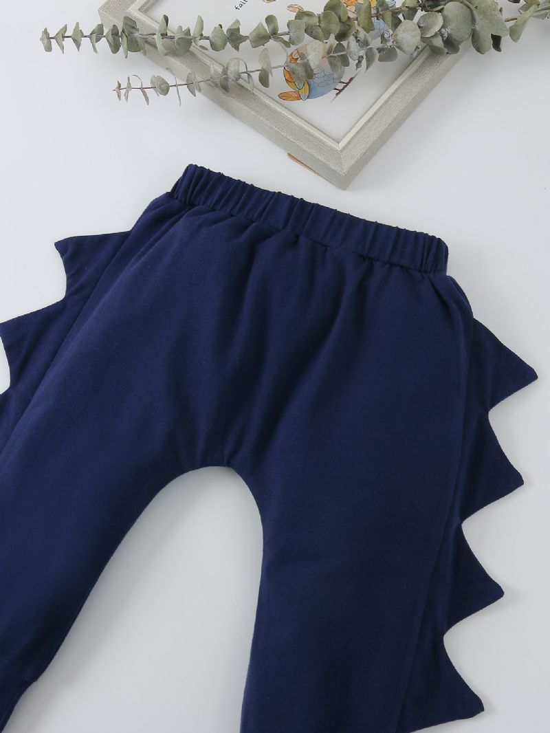 2 Stk Baby Drenge Dinosaur Print Mønster Tre-dimensionel Form Bukser Suit