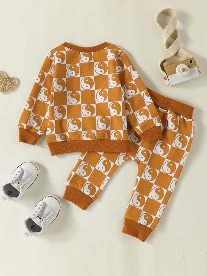 2 Stk Baby Drenge Full Printed Sweatshirt Sæt