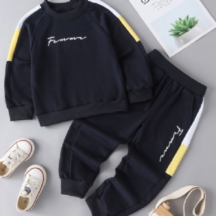 2 Stk Baby Drenge Pullover Rundhals Langærmet Sweatshirt Top & Buksesæt Børnetøj