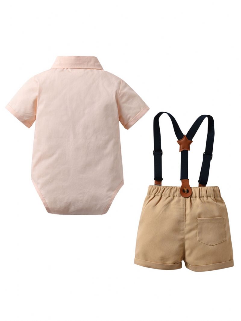 2 Stk Baby Drenge Sløjfe Kortærmet Romper & Overalls