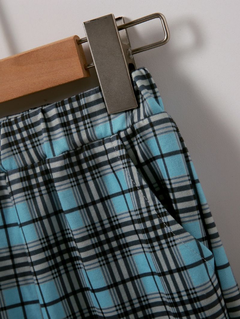 2 Stk Drenge Blue Gingham Sweatshirt Sæt