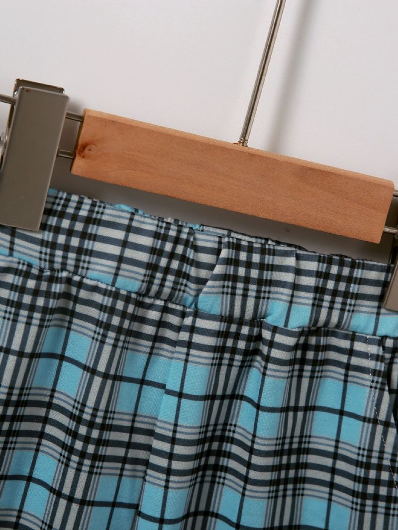 2 Stk Drenge Blue Gingham Sweatshirt Sæt