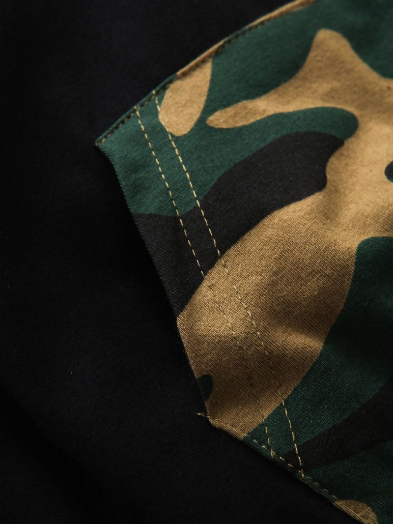 2 Stk Drenge Casual Camo Print Hætte Langærmede Bukser Sæt
