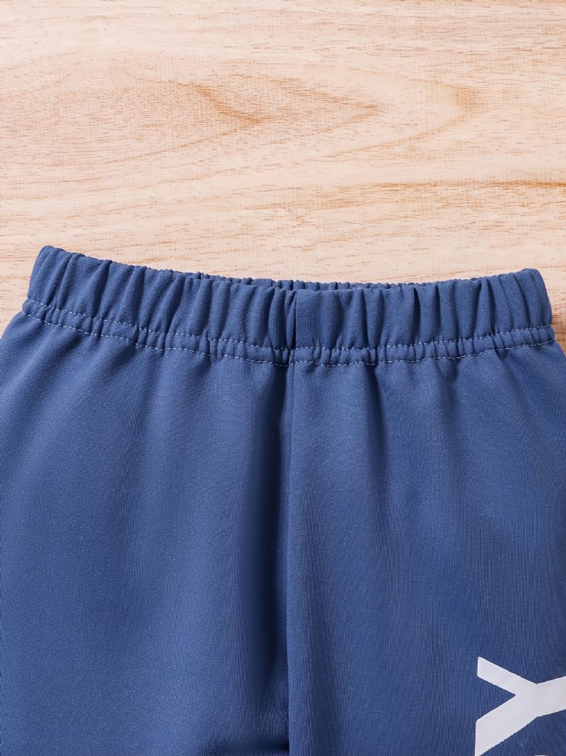 2 Stk Drenge Causal Active Sæt Med Farveblok Trøje Sweatshirt & Letter Print Sweatpants Til Vinter