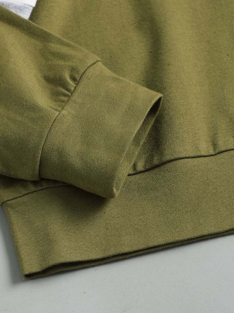 2 Stk Drengebukser Sæt Casual Patchwork-ærmer Top & Bomuldsbukser