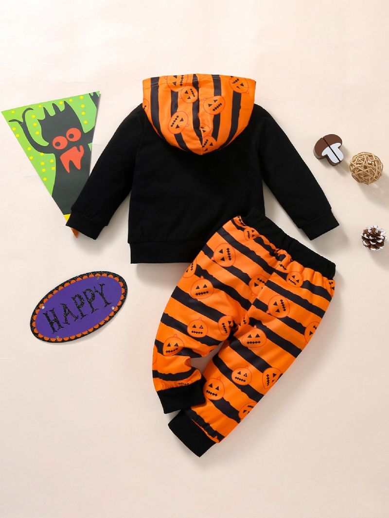 2 Stk Halloween Baby Drenge Full Print Hættetrøjesæt