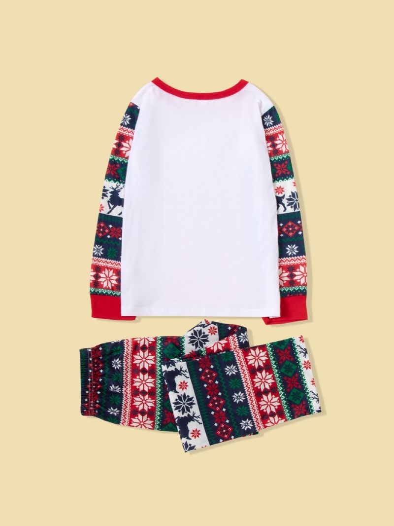 2 Stk Nyt Efterår Vinter Drenge & Piger Glædelig Jul Langærmet Printet Pyjamas Loungewear Sæt