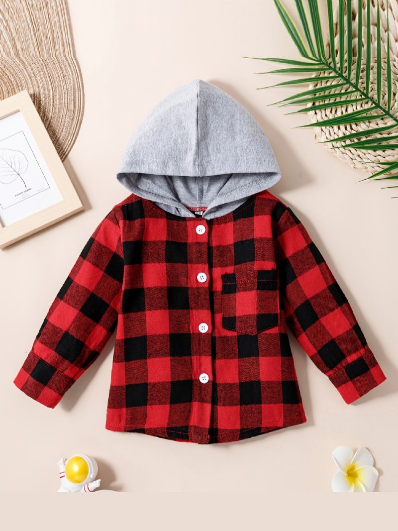 2 Stk Termisk Plaid Hætteskjorte Til Drenge & Denim Jeans Casual Vintage Langærmet Sæt Til Vinter