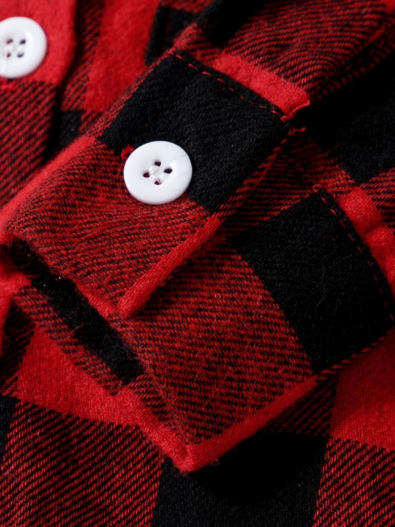 2 Stk Termisk Plaid Hætteskjorte Til Drenge & Denim Jeans Casual Vintage Langærmet Sæt Til Vinter