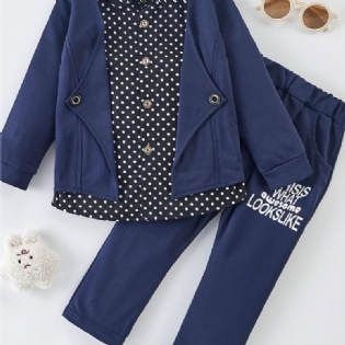 2 Stk. Toddler Drenge Gentleman Suit & Letter Pattern Bukser