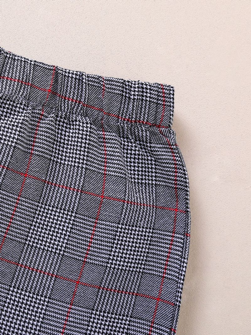 2stk Drenge Gingham Bow Sleeve Top & Bukser Sæt