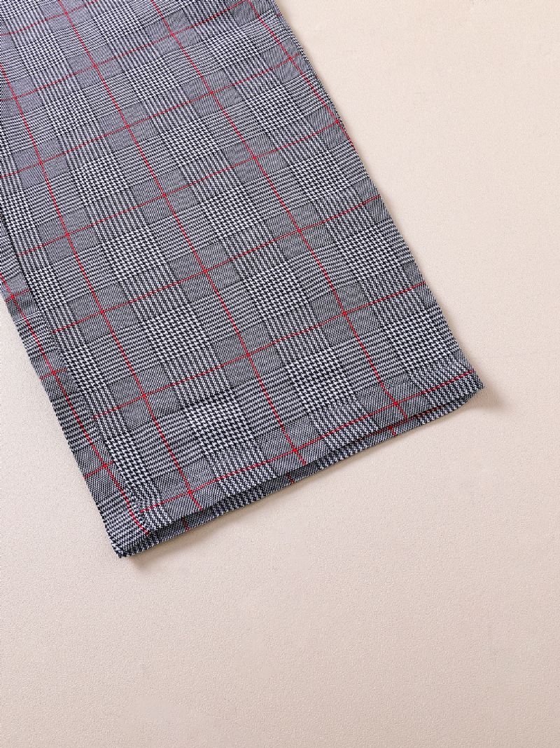 2stk Drenge Gingham Bow Sleeve Top & Bukser Sæt