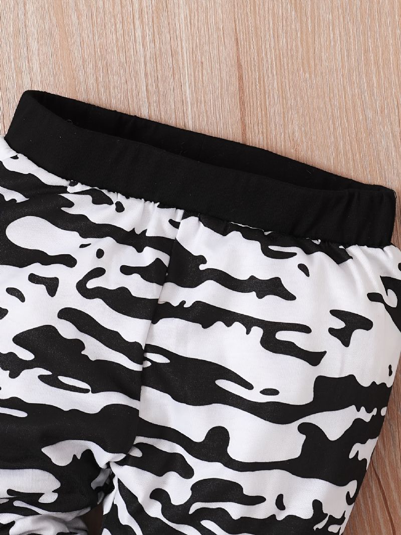 3 Stk Drenge Mama's Brevtryk Langærmet Onesie Romper Top Elastiske Taljebukser Med Hatte Sæt Tøj