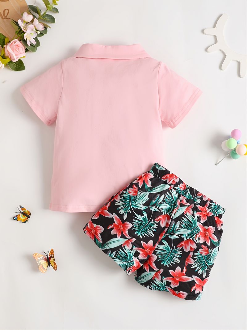 Baby Børn Drenge Bomuld Polo Top & Shorts Sæt