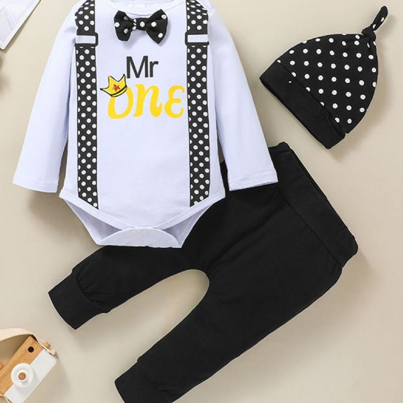 Baby Drenge 1st Crown Fødselsdagsshorts Sæt Spædbørnsdreng Herre-sløjfe Rulle- Og Joggerbukser Outfits