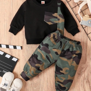 Baby Drenge Camouflage Sweatshirts & Bukser Sæt Babytøj Outfit