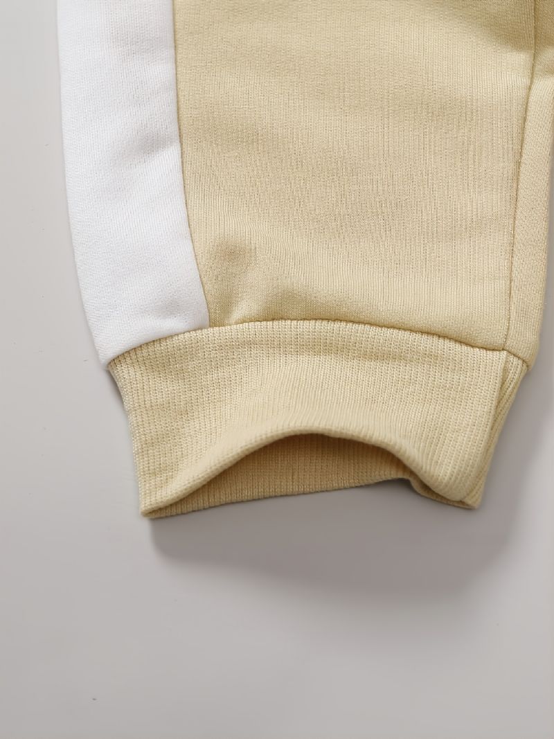 Baby Drenge Casual Colorblock Bogstav Rund Hals Sweatshirt Buksesæt Børnetøj