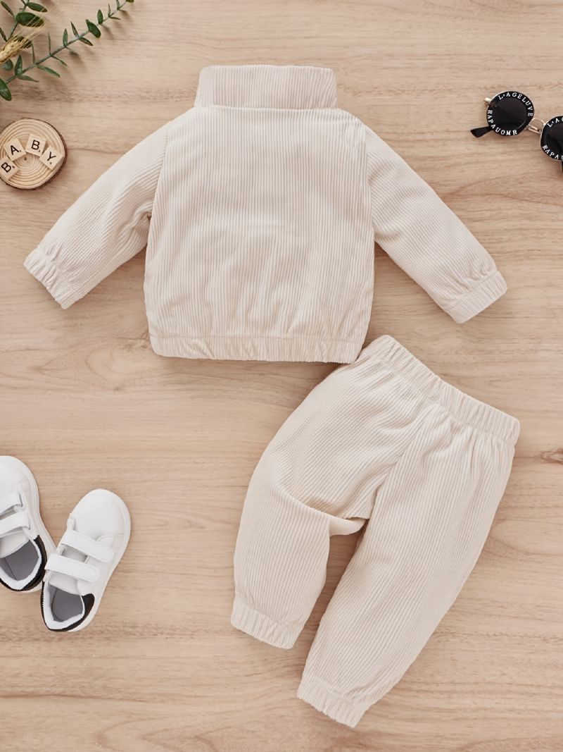 Baby Drenge Colorblock Sweatshirt + Matchende Sweatpants Sæt Babytøj Til Vinteren