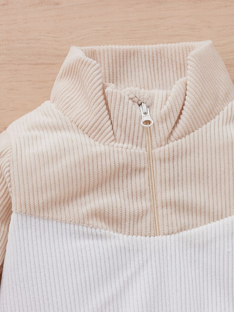 Baby Drenge Colorblock Sweatshirt + Matchende Sweatpants Sæt Babytøj Til Vinteren