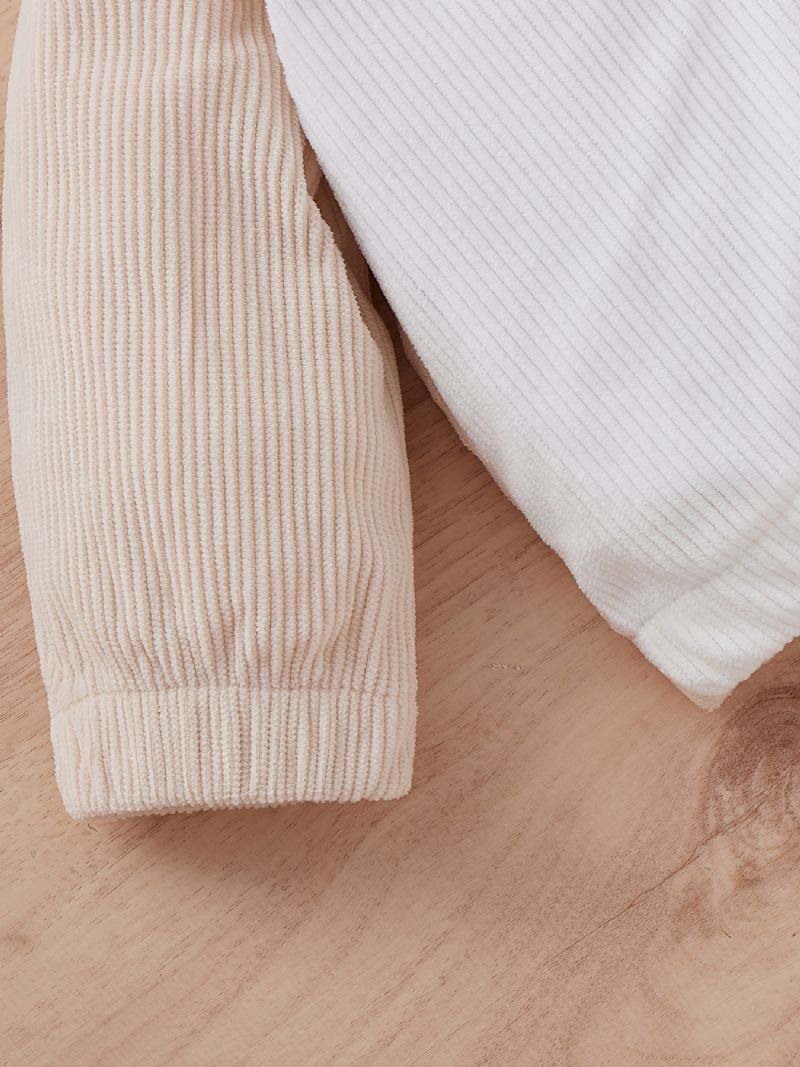 Baby Drenge Colorblock Sweatshirt + Matchende Sweatpants Sæt Babytøj Til Vinteren