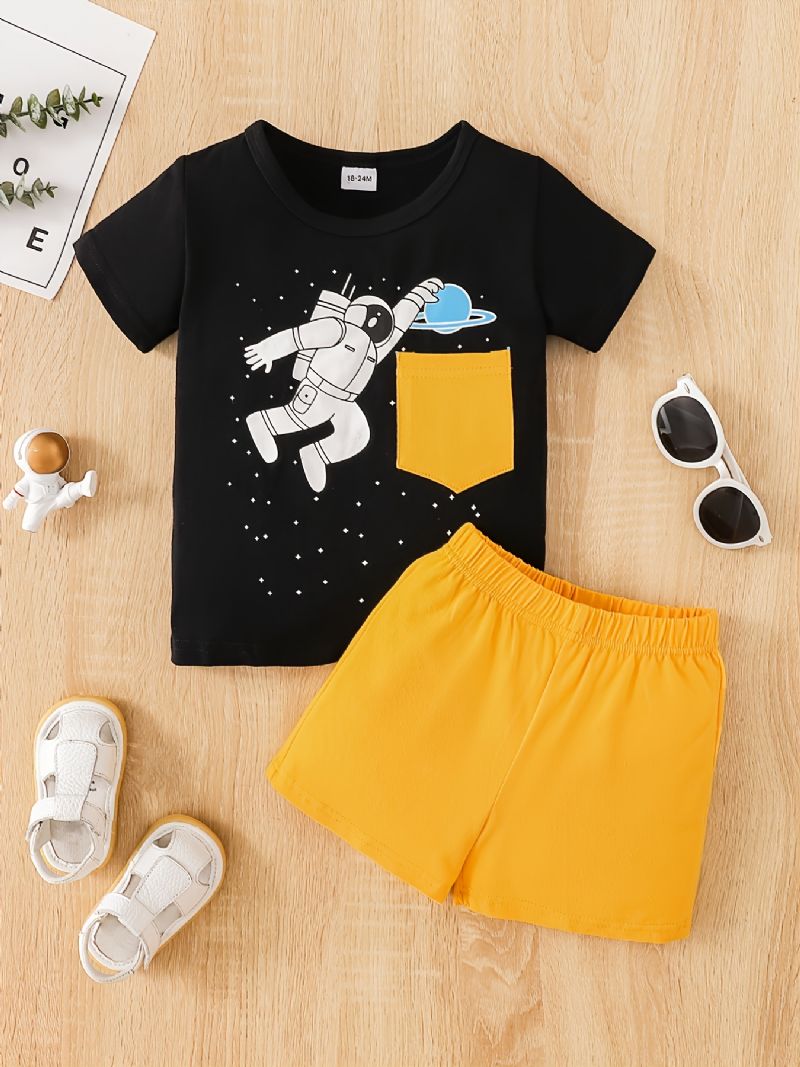 Baby Drenge Crop Sleeve & Matchende Shorts Sæt