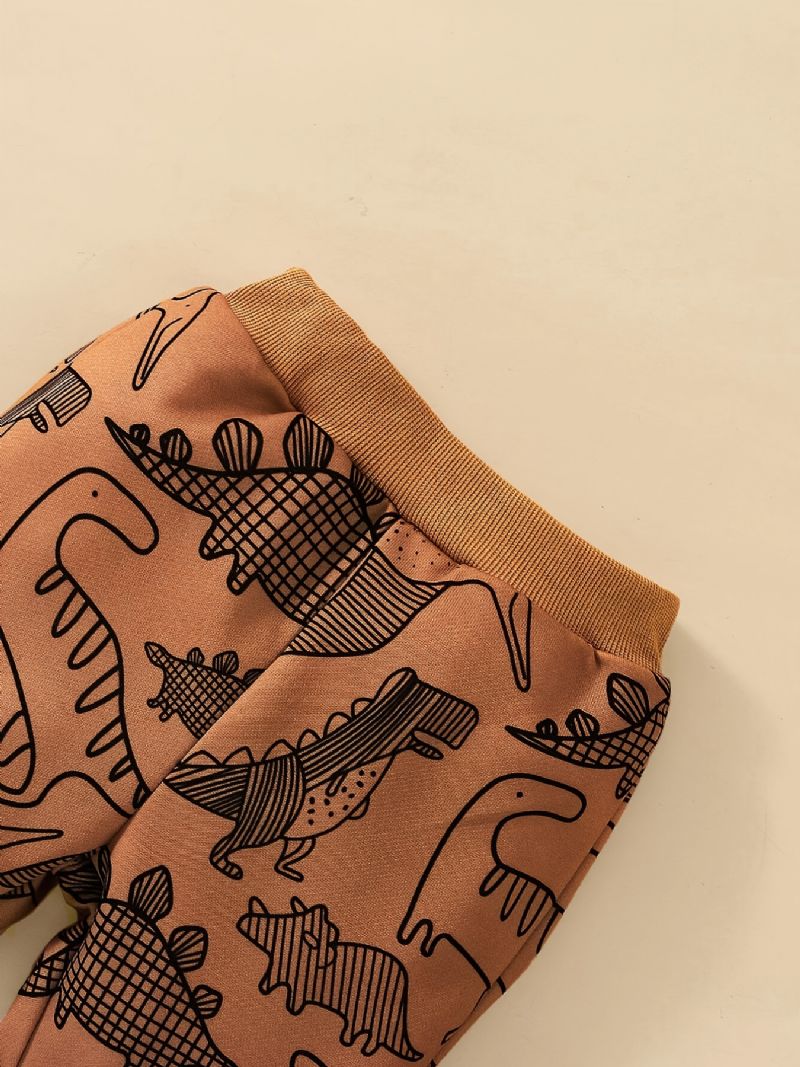 Baby Drenge Dinosaur Print Sweatshirt + Matchende Joggingbukser Sæt Babytøj