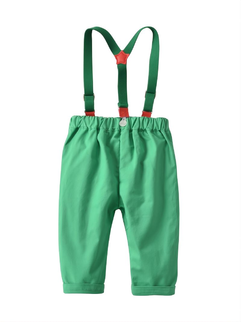 Baby Drenge Gentleman Outfit Langærmet Button-up Top & Suspender Buks Sæt Jul