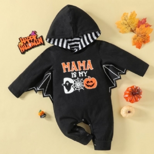 Baby Drenge Halloween Pumpkin Romper Jumpsuit Med Vinger
