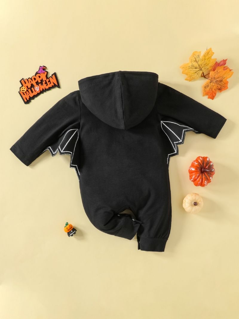 Baby Drenge Halloween Pumpkin Romper Jumpsuit Med Vinger
