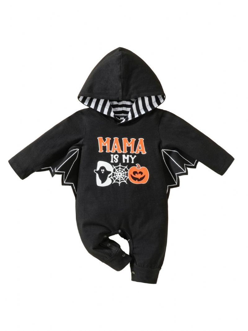 Baby Drenge Halloween Pumpkin Romper Jumpsuit Med Vinger