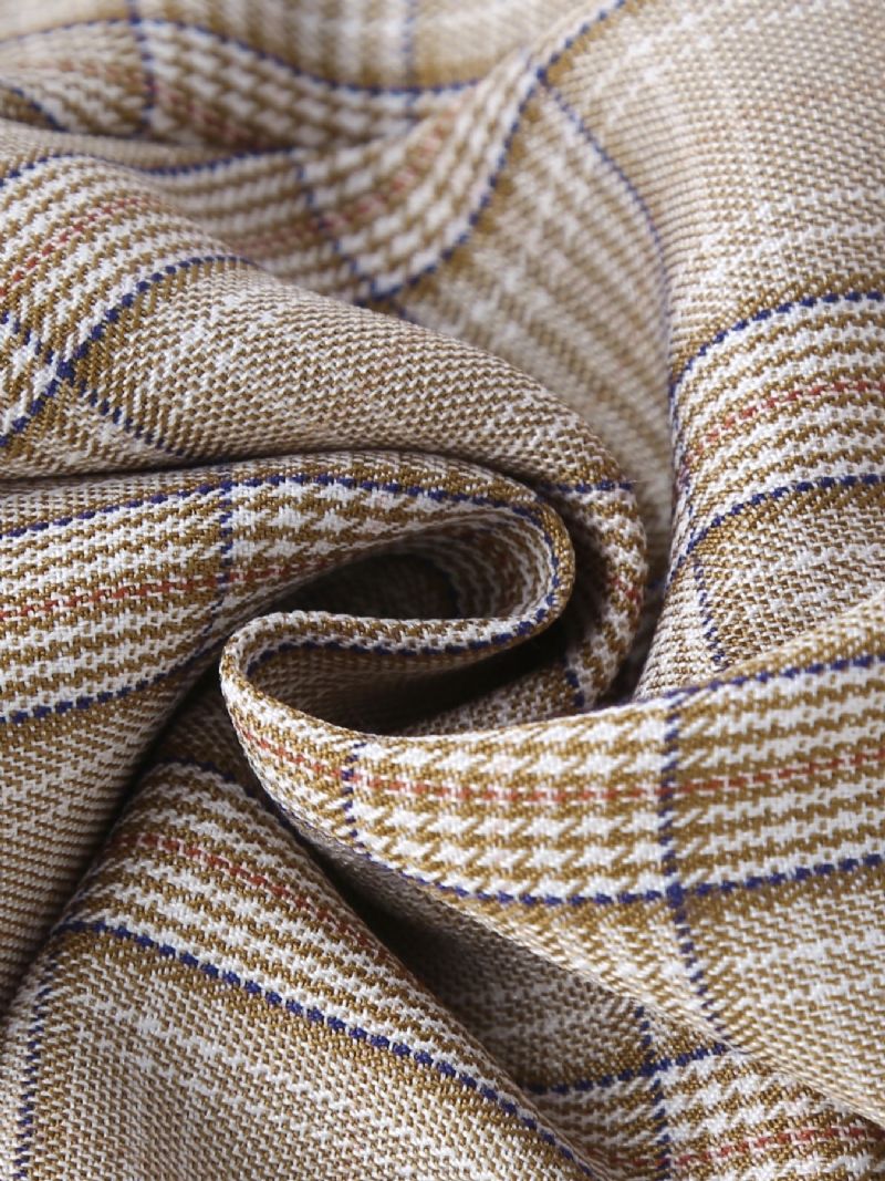 Baby Drenge Herre Outfit Langærmet Skjorte Med Sløjfe Og Plaid Selebukser Sæt Børnetøj