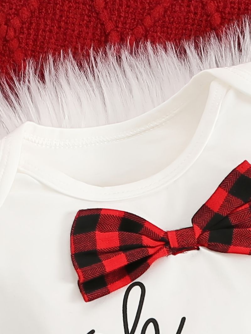 Baby Drenge Piger Romper Bodysuit + Matchende Elg Mønster Bukser Sæt Til Jul Tøj Outfit