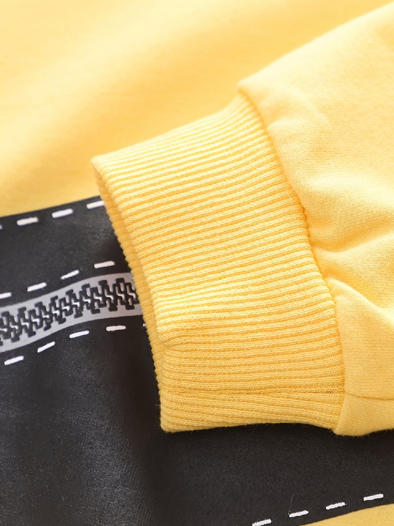 Baby Drenge Pullover Skoletaske Print Langærmet Rundhalset Sweatshirt & Bukser Sæt Børnetøj
