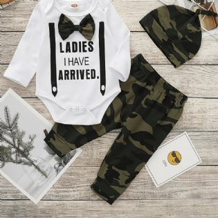 Baby Drenge Rompers & Camo Bukser & Hatte Nyfødt Herredragt Til Jul