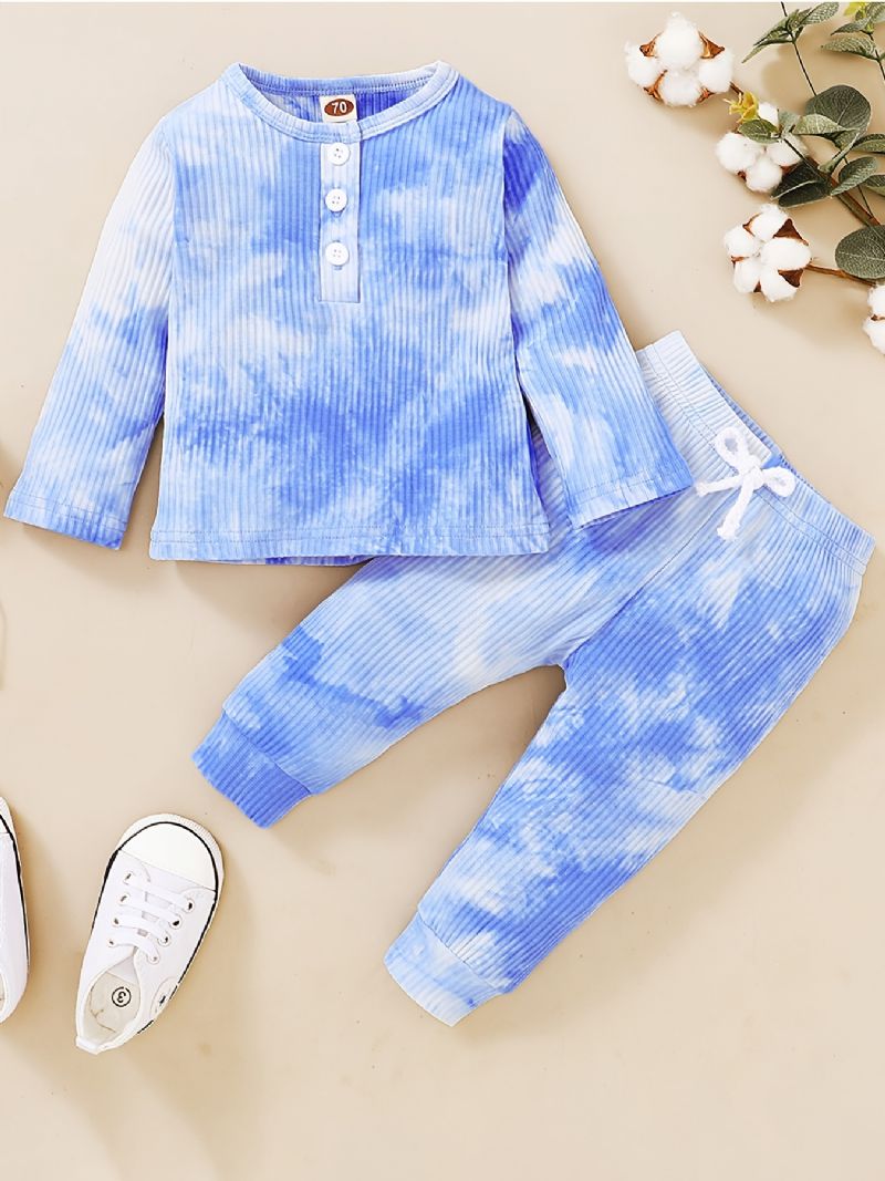 Baby Drenge Sæt Vinter Casual Tie Dye Langærmet Bomuld Sæt