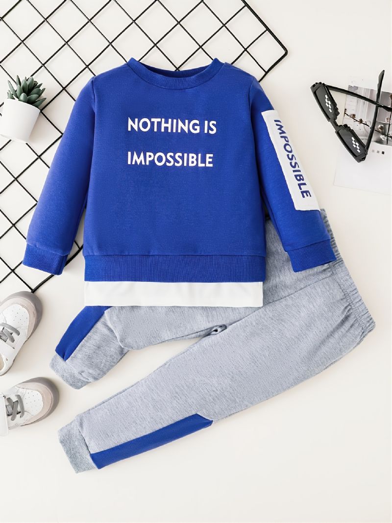 Baby Drenge Sweatshirt Og Matchende Joggerbukser Sæt Til Efterår Og Vinter Nyhed